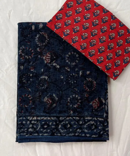 Traditional Bagru Print Kota Saree